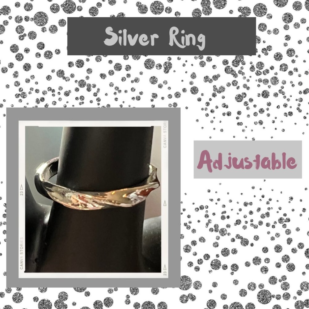 4/$20 Adjustable Twist Silver RIng NWT